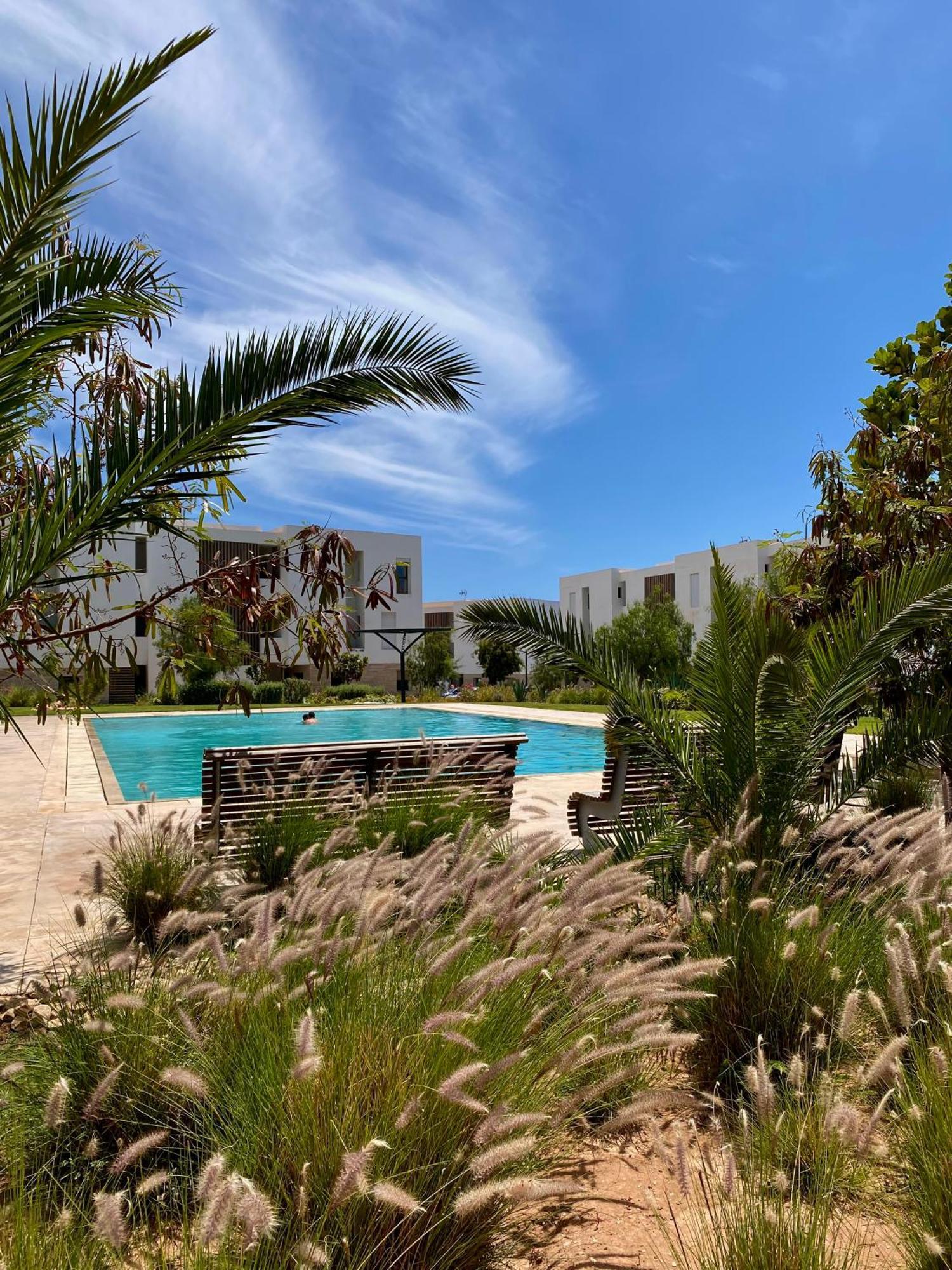 Luxurious Golf & Sea View Beach Apartment With Pool Access - Tamourrit, Taghazout Bay Exterior foto
